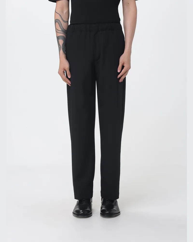LARDINI Schmal geschnittene Wollhose Schwarz