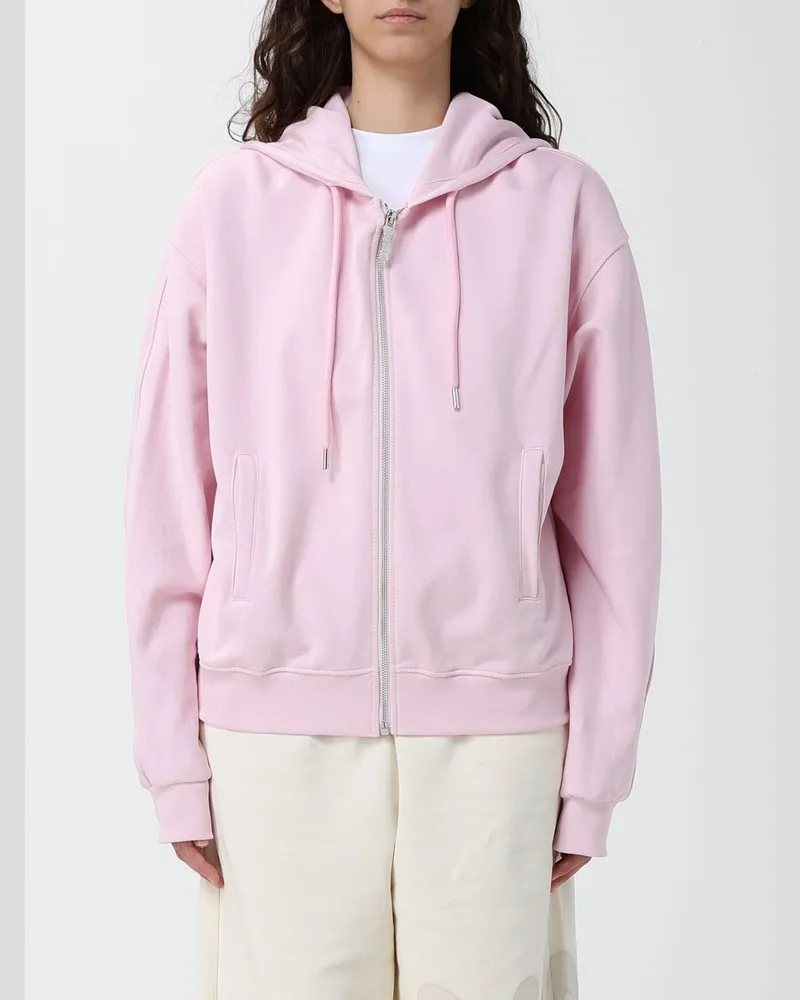 DISCLAIMER Relaxed Fit Baumwoll-Kapuzenjacke mit Reißverschluss und Logo Pink