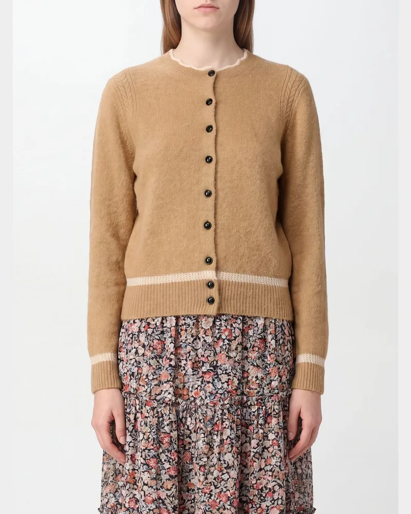 Étoile Isabel Marant Rundhals-Cardigan aus Alpaka-Wollmischung mit Knöpfen Camel