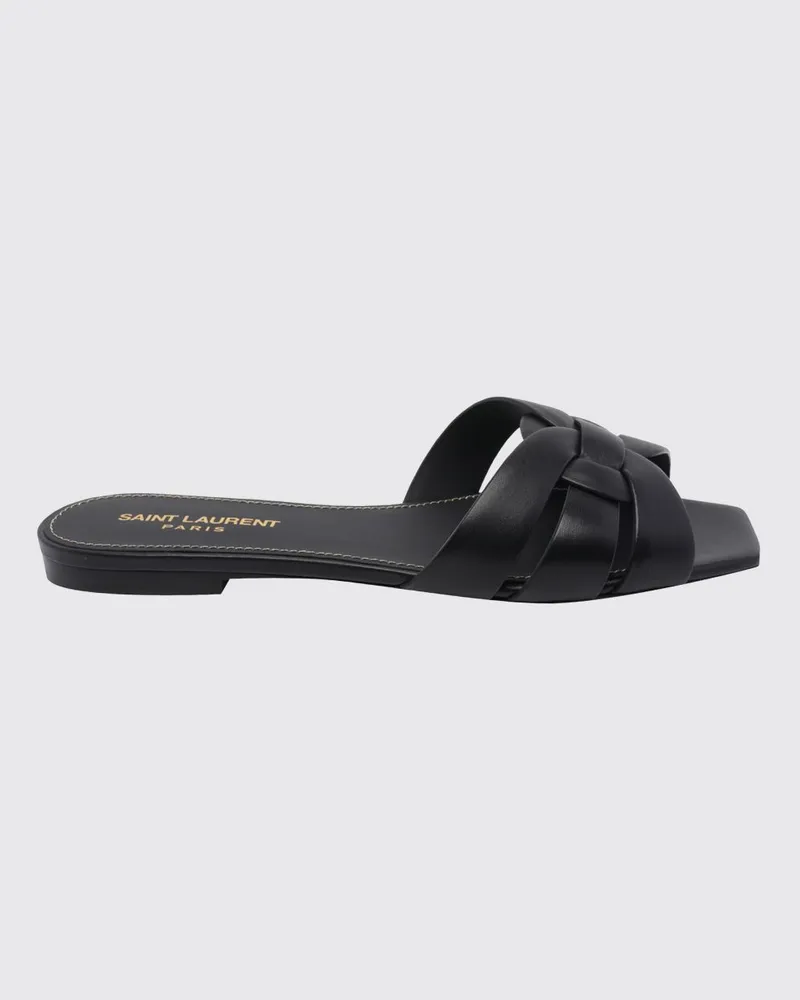 Saint Laurent Flache sandalen damen Schwarz