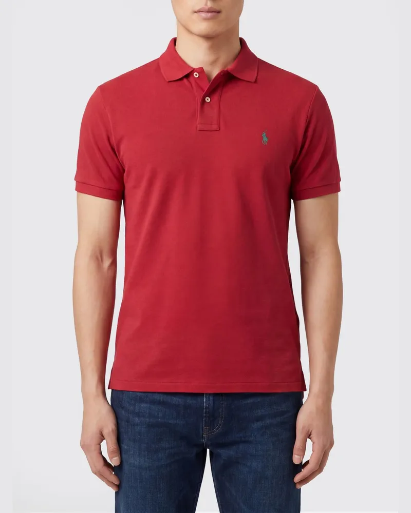 Ralph Lauren Pony-Logo Baumwoll-Poloshirt Rot