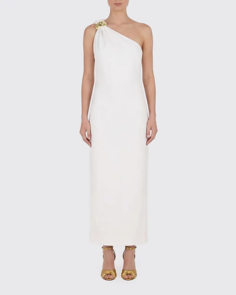 Elisabetta Franchi Red Carpet Strickkleid im Stoffstich Ivory