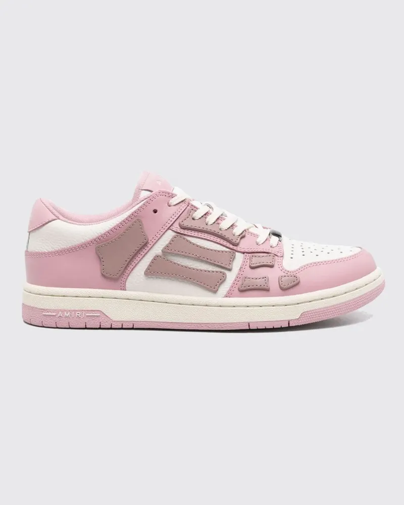 Amiri Skel Low-Top-Sneakers aus zweifarbigem Leder mit perforierter Spitze und gepolstertem Knöchel Pink