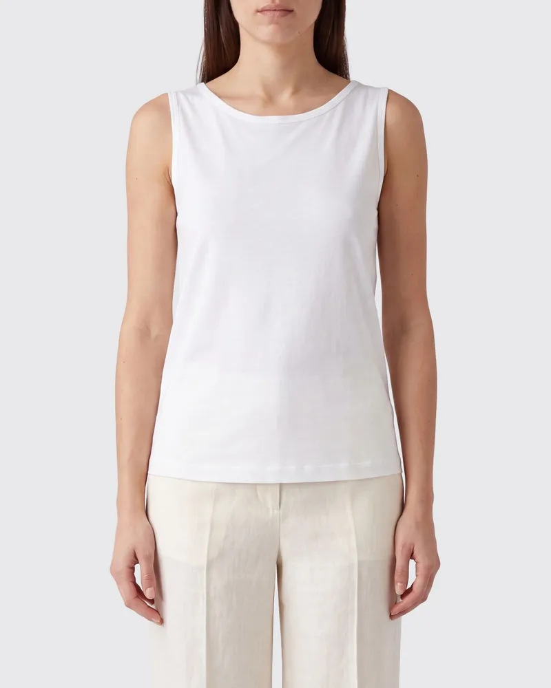 Herno Slim-Fit-Tanktop aus Baumwolle mit Rundhalsausschnitt Weiß