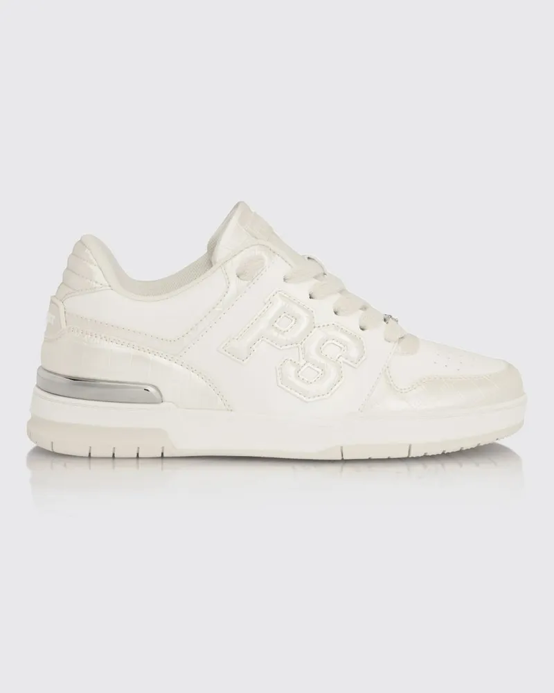Philipp Plein Sneakers aus Leder mit Krokoprägung Weiß