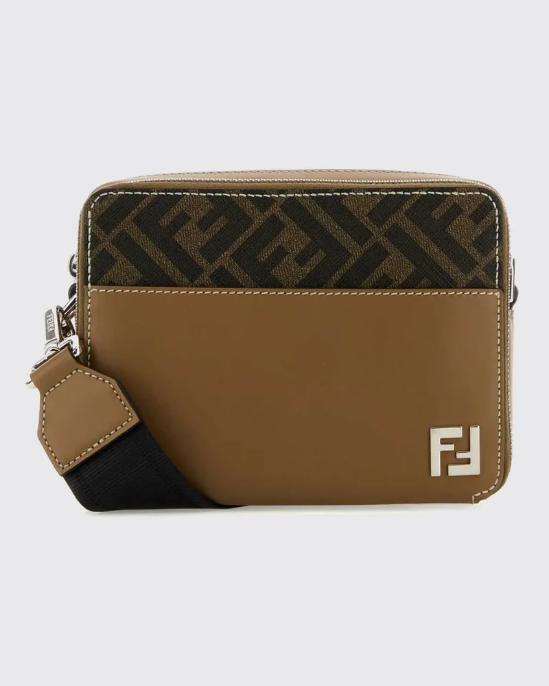 Fendi Kamera-Tasche aus Superlight FF Zucca-Funktionsgewebe mit Lederdetails Beige