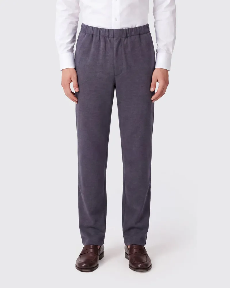 LARDINI Slim-Fit-Hose aus Baumwollmischung mit elastischem Bund und Pattentaschen Grau