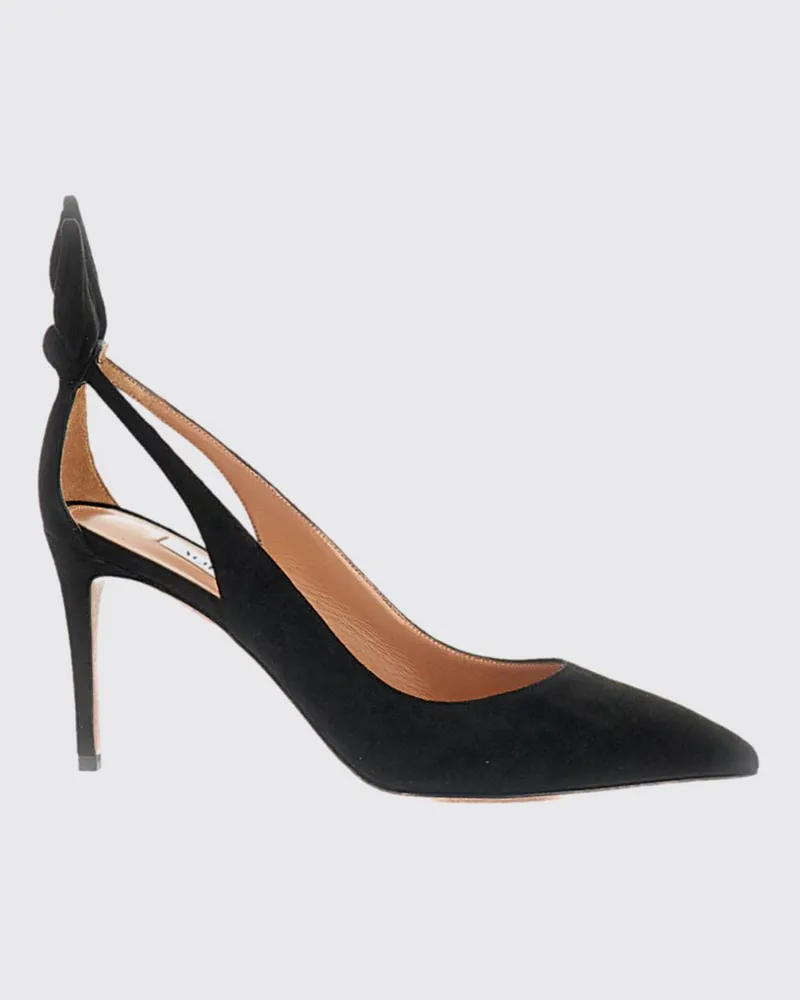 Aquazzura Bow Tie Pumps aus Veloursleder mit Stiletto-Absatz und Schleife Schwarz