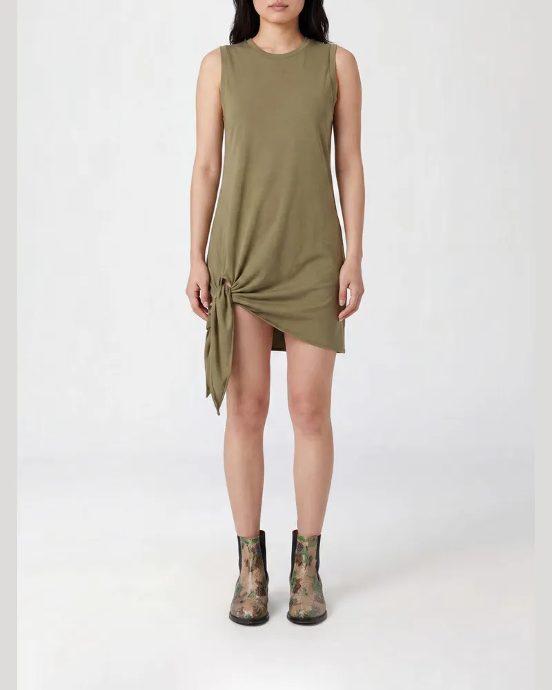 J.W.Anderson Ärmelloses Mini-Kleid von aus Baumwolle mit Knotendetail Grün