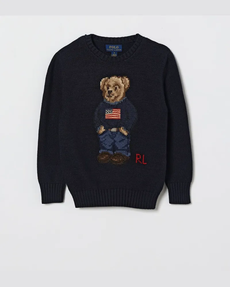 Ralph Lauren Teddy-Baumwollstrickpullover Blau