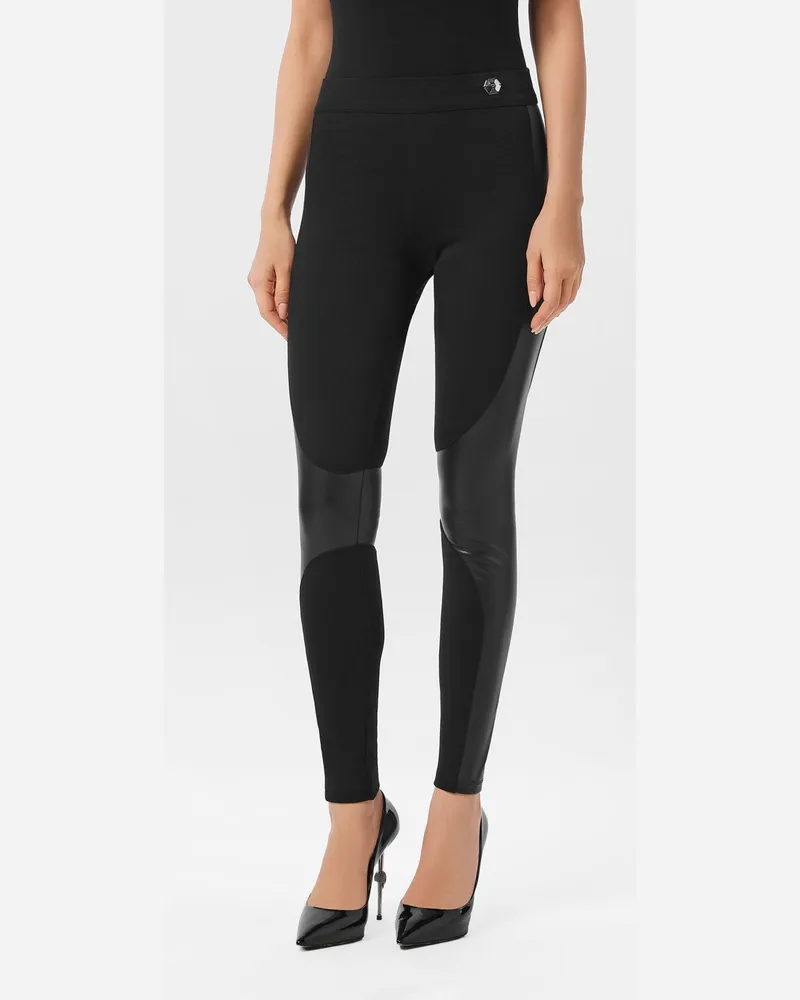 Philipp Plein Hoch taillierte Skinny-Fit-Leggings aus Jersey Schwarz