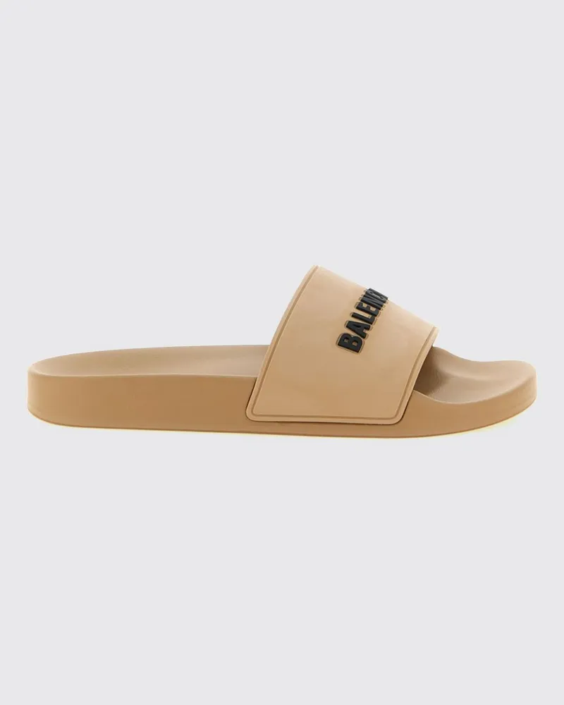 Balenciaga Pool TPU-Slides mit kontrastierendem Schriftzug-Logo von Beige