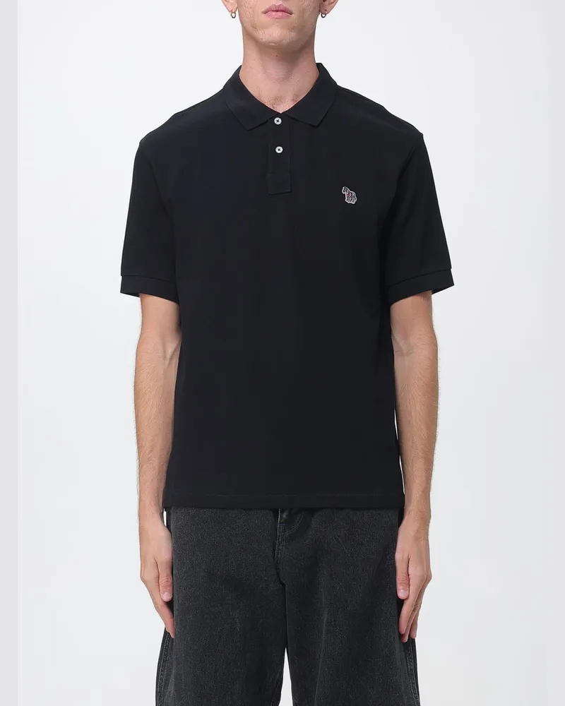 Paul Smith Kurzärmeliges Poloshirt von aus Bio-Baumwoll-Piqué mit Logo Schwarz