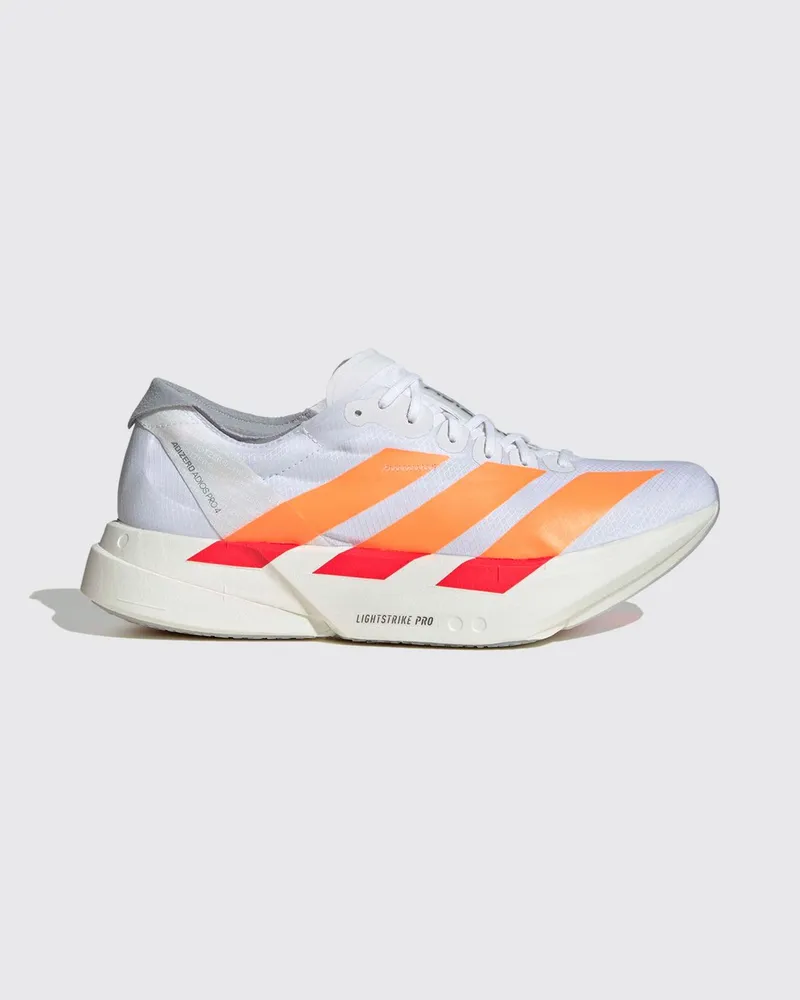 adidas Adizero Adios Pro 4 Mesh-Sneaker mit 3-Streifen-Logo Weiß