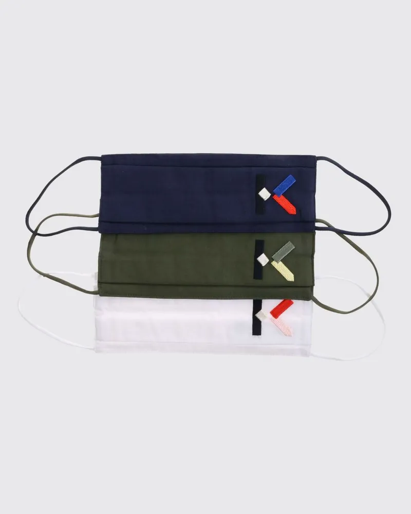 Kenzo 3er-Set Baumwoll-Masken mit gesticktem Logo Bunt