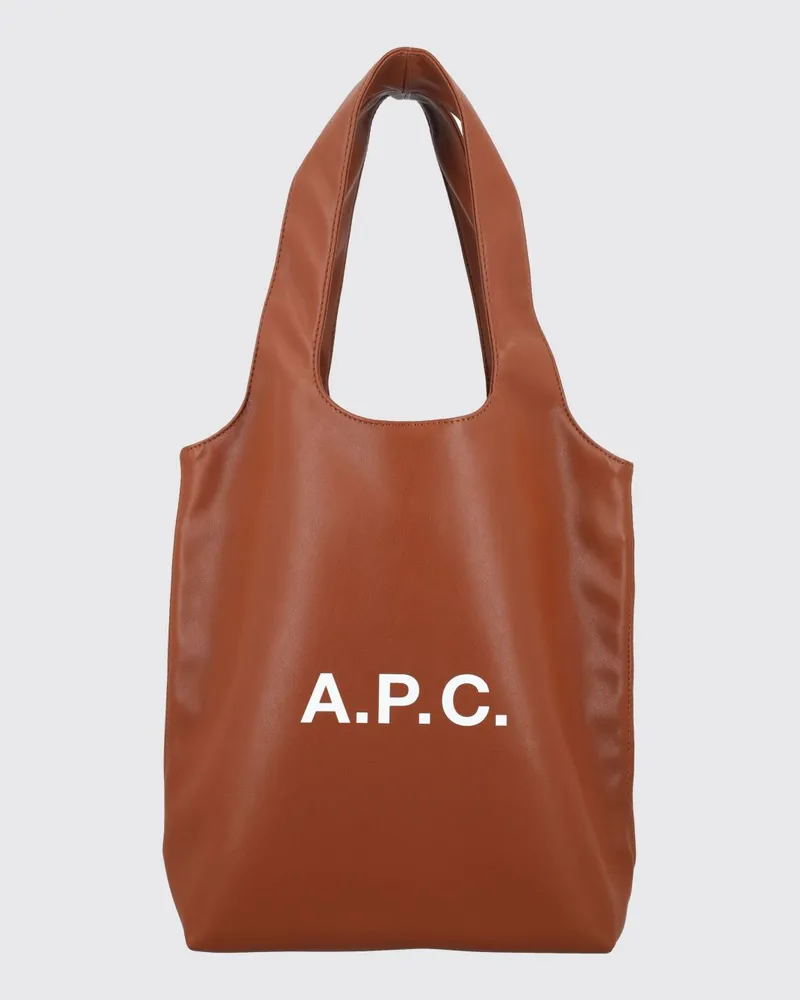 A.P.C. Kleine Ninon Tote-Bag aus recycelten Materialien mit gedrucktem Logo Leder