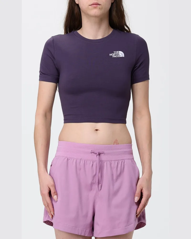 The North Face Cropped Fit Stretch-Baumwoll-T-Shirt Violett