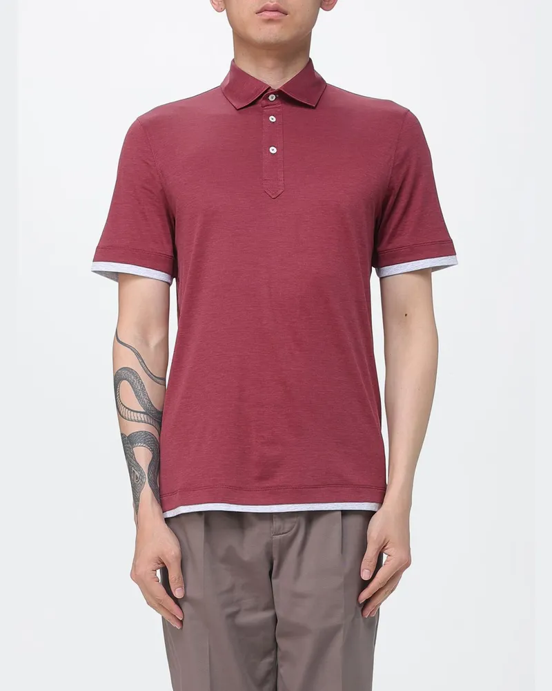 Brunello Cucinelli Polo herren Rot
