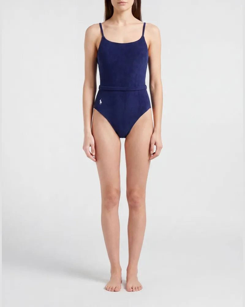 Ralph Lauren Badeanzug aus recyceltem Polyester Blau