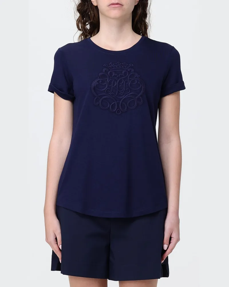 Ralph Lauren Monogramm-Baumwoll-T-Shirt Navy