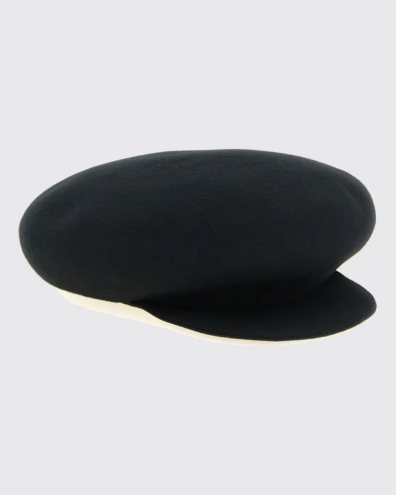 Yohji Yamamoto Schiebermütze aus Polyurethan mit Schirm Schwarz