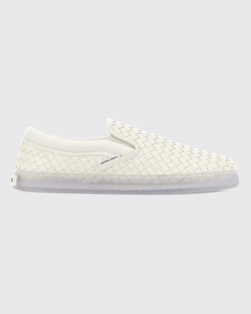 Bottega Veneta Slip-On-Sneakers aus Leder mit Intrecciato-Flechtung Weiß