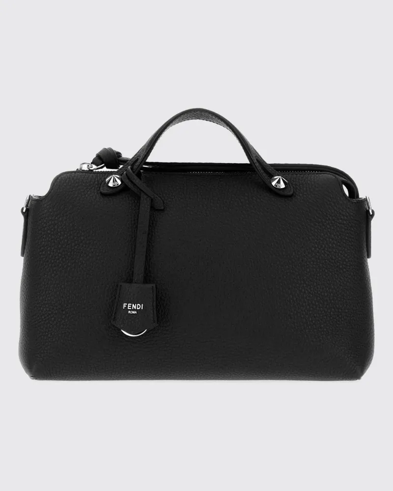 Fendi By The Way Handtasche aus genarbtem Kalbsleder Schwarz