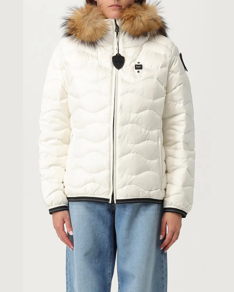 Blauer Jacke damen Weiß