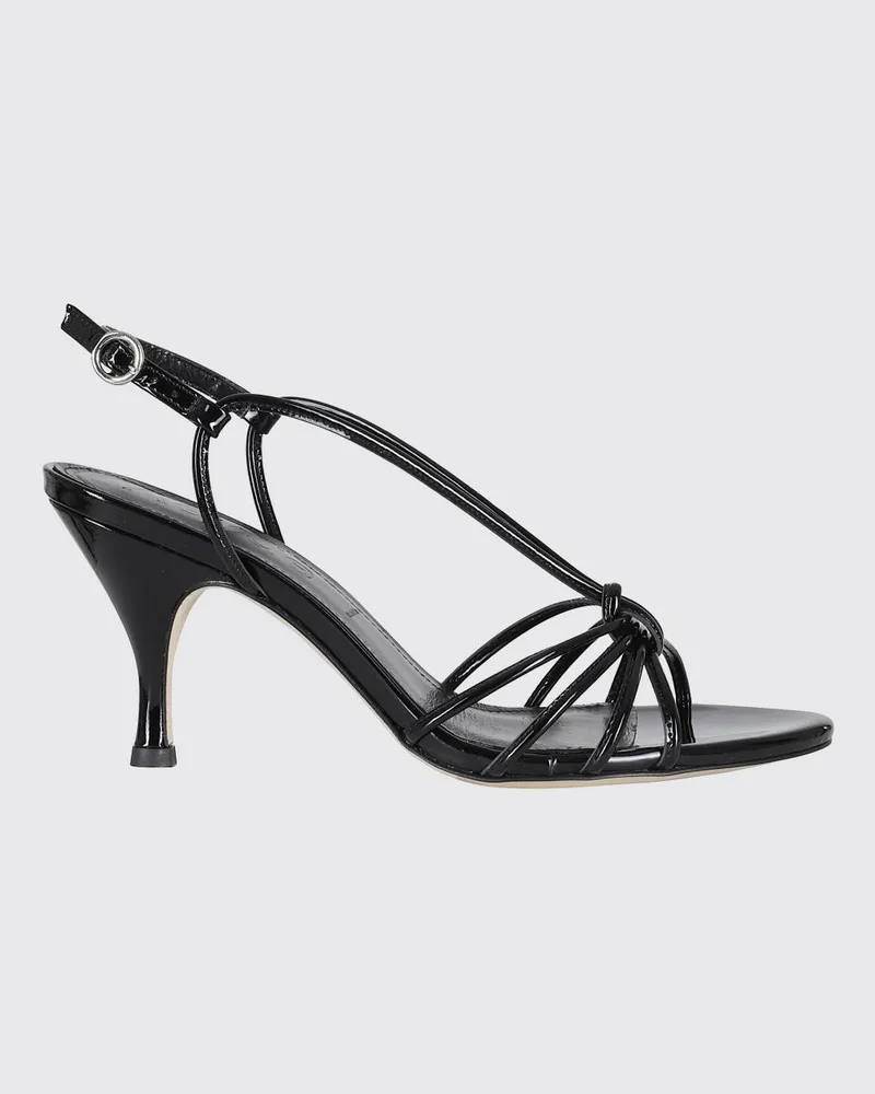 aeyde Solange Slingback-Sandalen aus Lackleder mit mittelhohem Stiletto-Absatz Schwarz