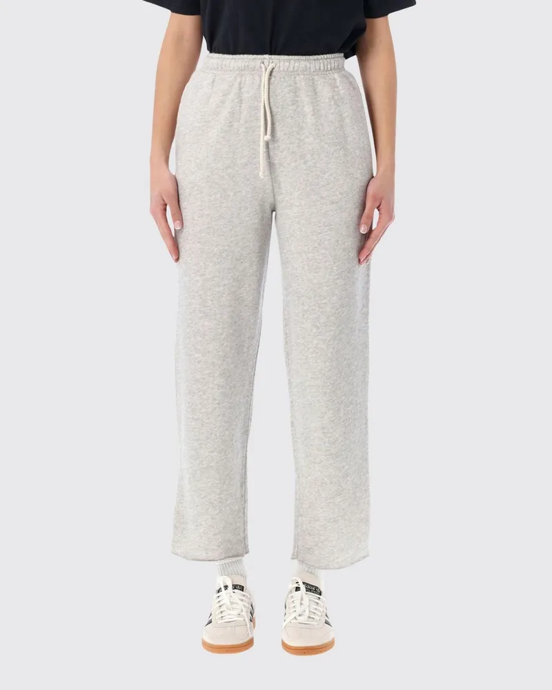 American Vintage High-Waist Jogginghose aus Baumwolle mit Kordelzug Grau