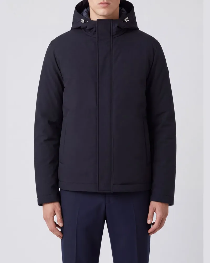 Herno Gefütterte Windjacke aus wasserabweisendem Nylon mit Kapuze Blau