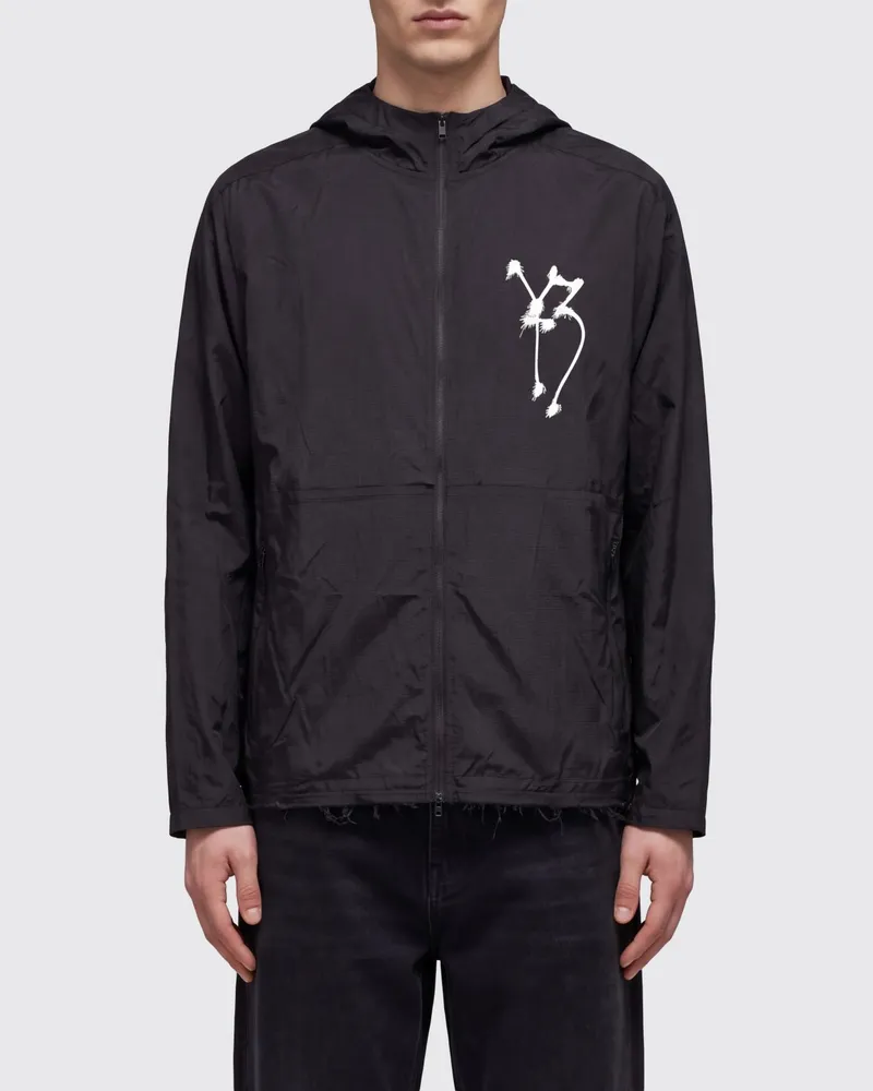 Y-3 GFX Run Sportjacke aus technischem Stoff mit Kapuze und Skull-Print Schwarz