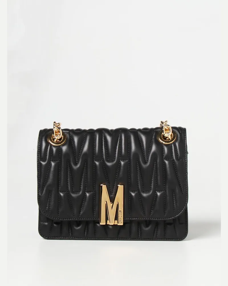 Moschino Damen Schultertasche Schwarz