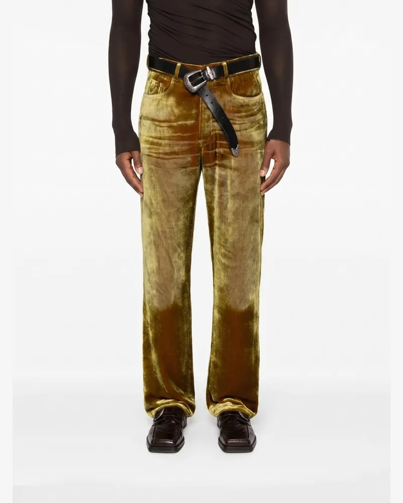 Magliano Flattone Straight Jeans aus Laser-Viskose und Seide Grau