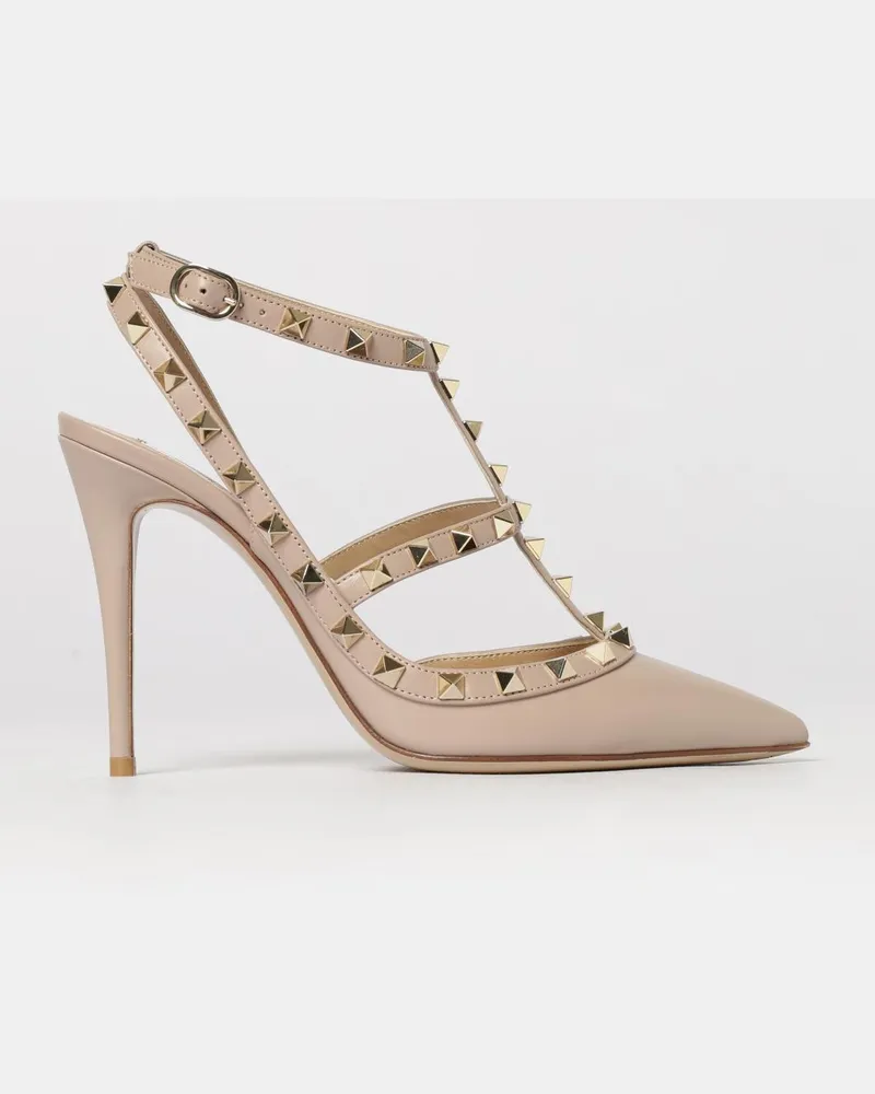 Valentino Garavani Rockstud Leder-Pumps Puder