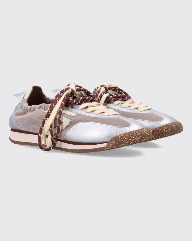 Puraai 6.02 Panther Vegane Low-Top-Sneakers aus Samt Silber