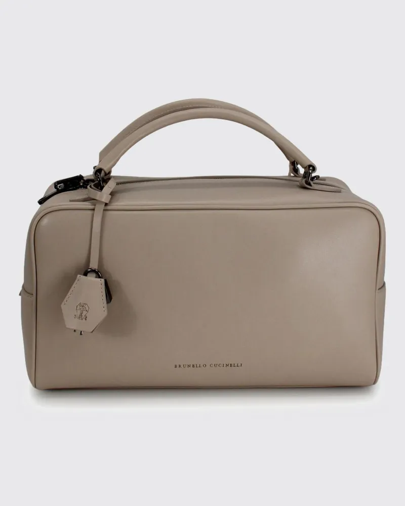 Brunello Cucinelli Boston Explorer Handtasche aus Leder Ivory