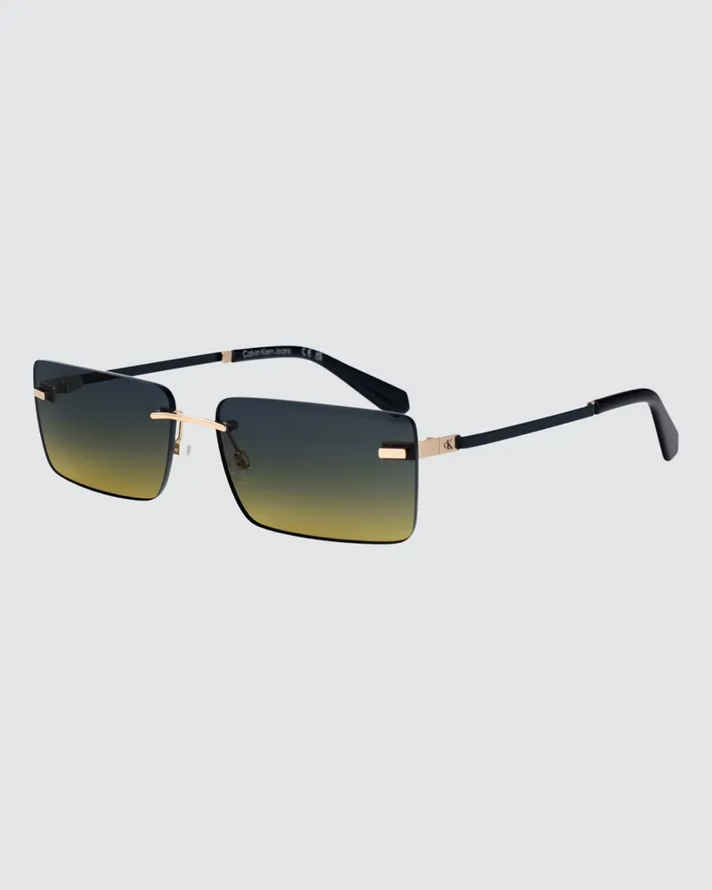 Calvin Klein CKJ25206S Sonnenbrille aus Metall Grün