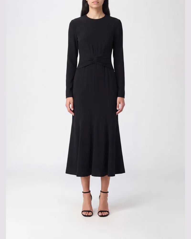 Alberta Ferretti A-Linien-Midikleid mit langen Ärmeln für Zeremonien Schwarz