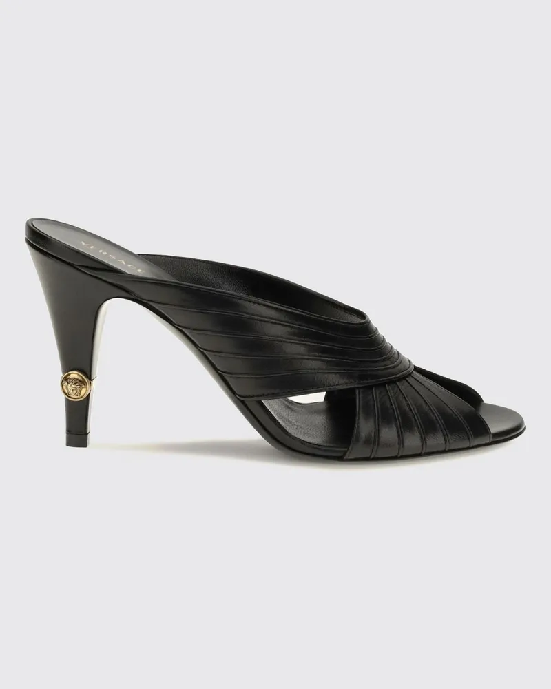 Versace Gianni Nappaleder-Mules mit hohem Stilettoabsatz Schwarz