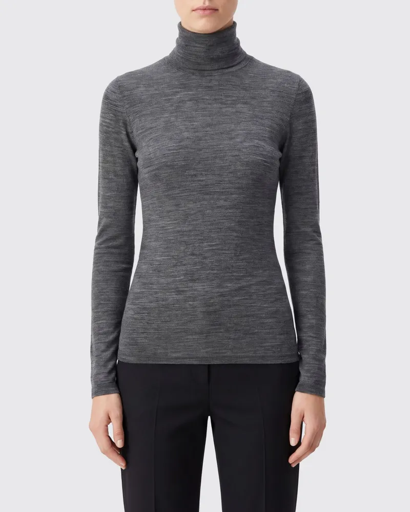 Jil Sander Schmal geschnittener Rollkragenpullover aus Schurwollmischung Grau