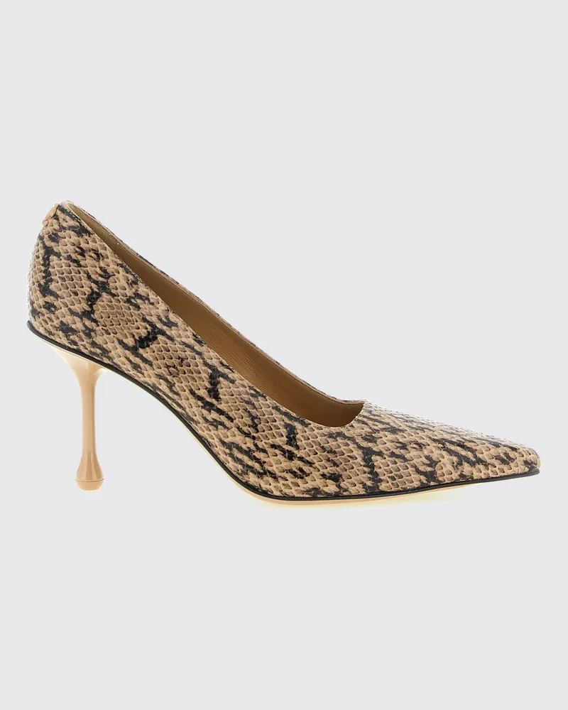 Jimmy Choo Ixia 80 Pumps aus Leder mit Python-Print und tropfenförmigem Absatz Braun
