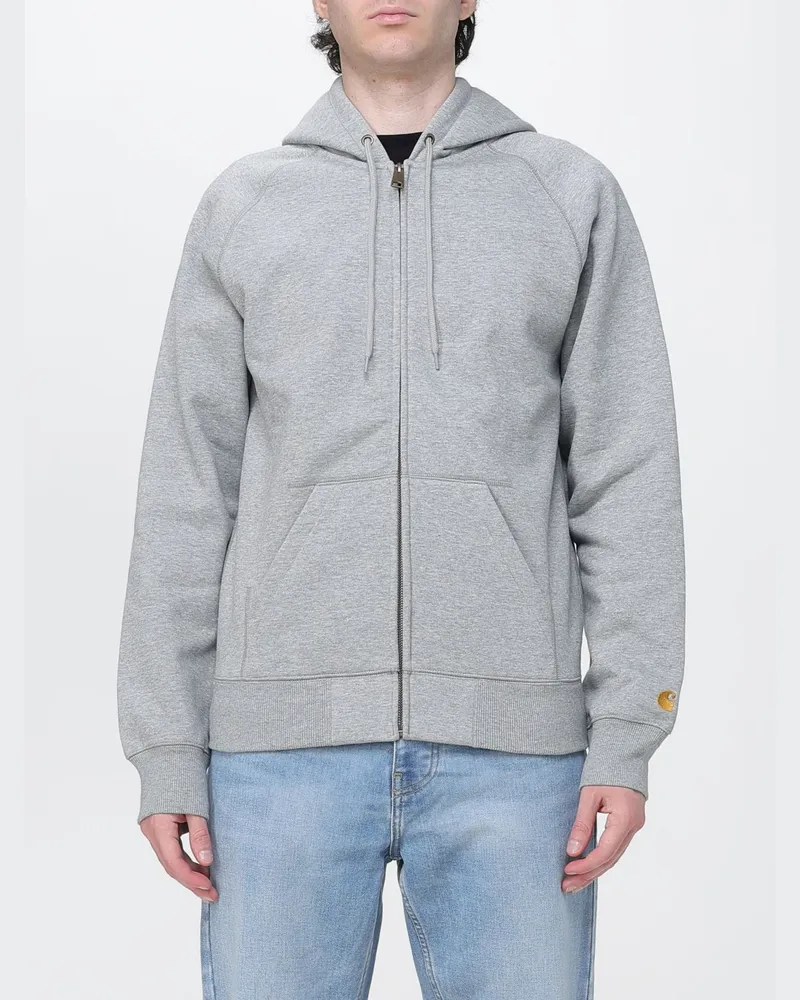 Carhartt WIP Relaxed-Fit Baumwoll-Kapuzenjacke mit Reißverschluss und Kordelzug Grau