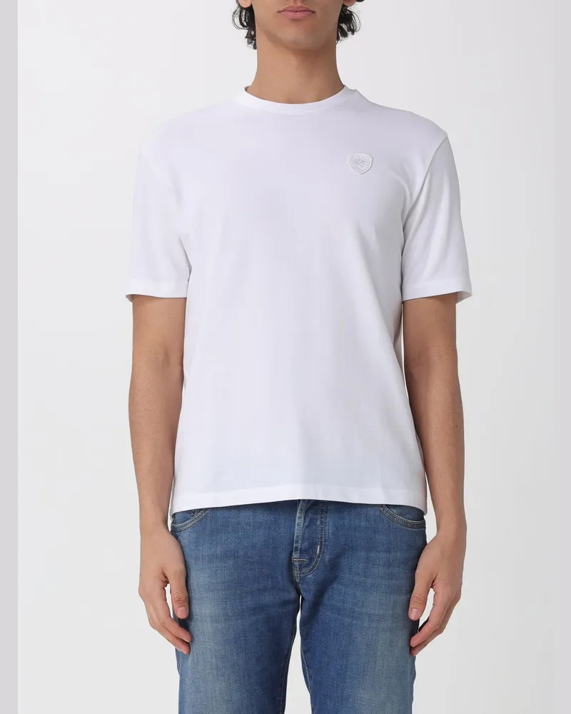Blauer T-shirt herren Weiß