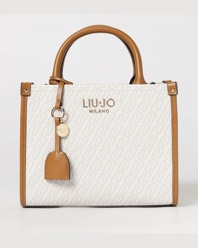 Liu Jo Handtasche mit Monogramm-Print, doppeltem Henkel und verstellbarem Schultergurt Puder