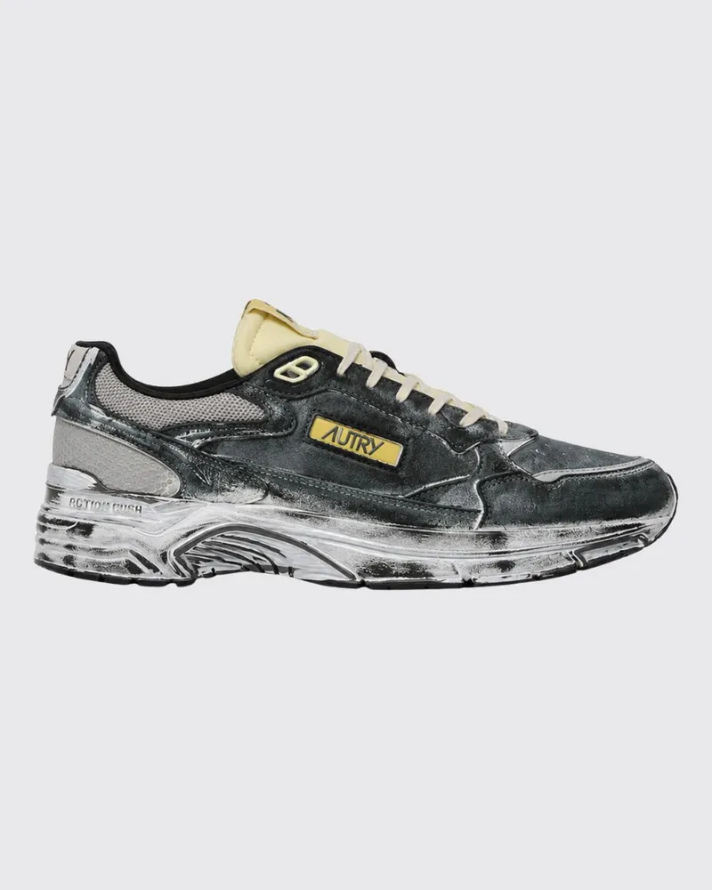 AUTRY Zweifarbige Hyperway Wildleder-Sneaker mit Used-Effekt Schwarz