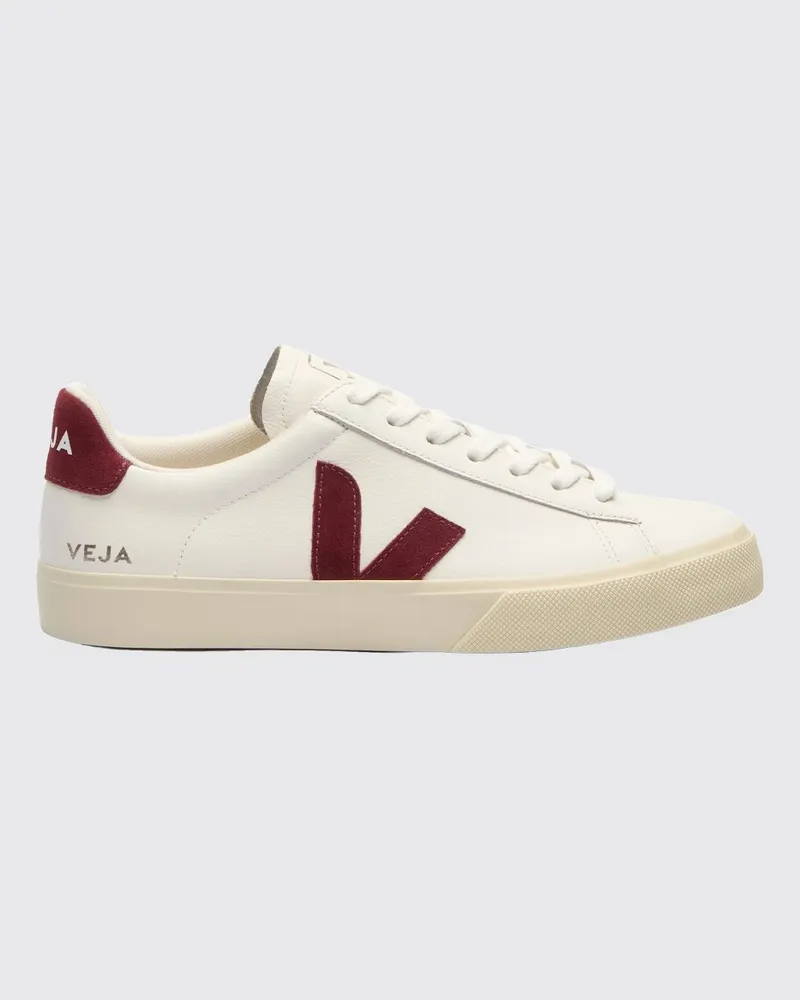 VEJA Campo Nachhaltige O.T.-Leder-Sneaker mit Kontrast-Logo Burgunderrot