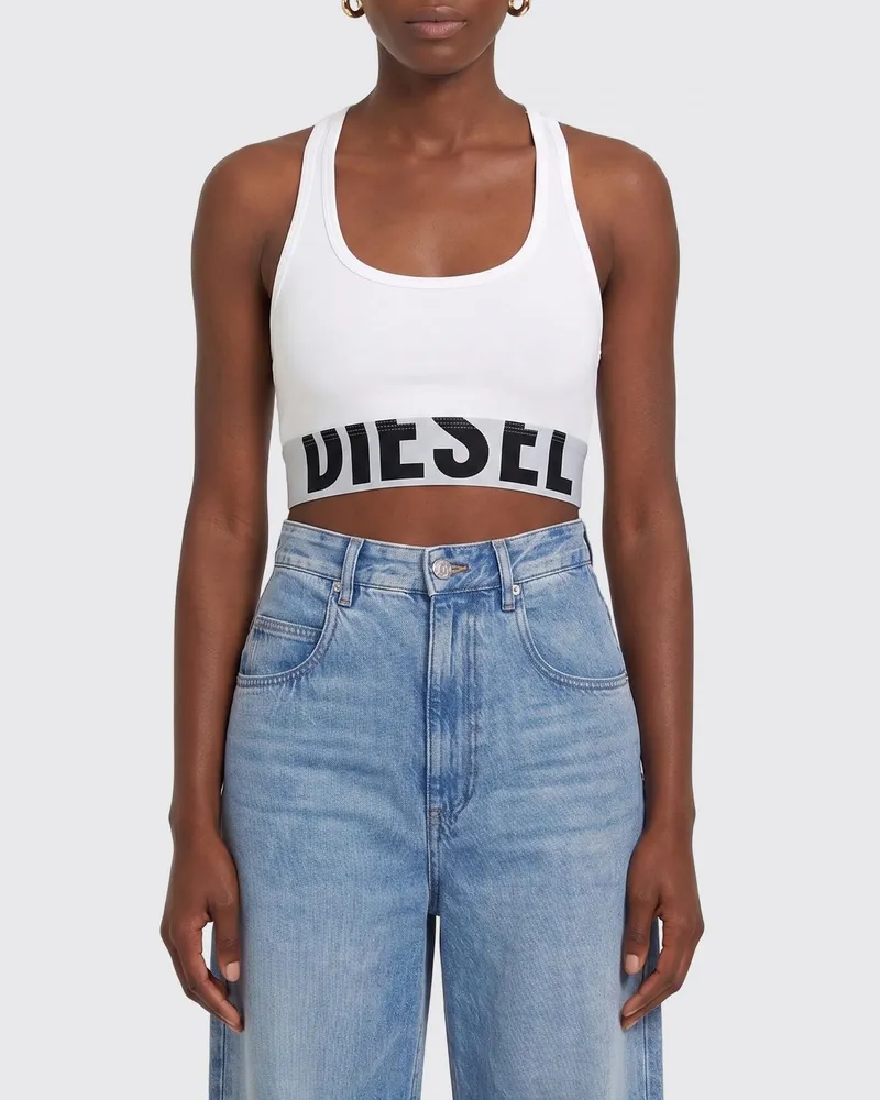 Diesel Jersey-Cropped-Top Weiß
