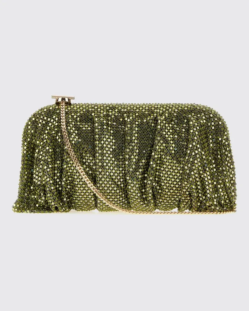 Benedetta Bruzziches Venus La Grande Clutch aus Aluminium-Mesh mit Strass Grün