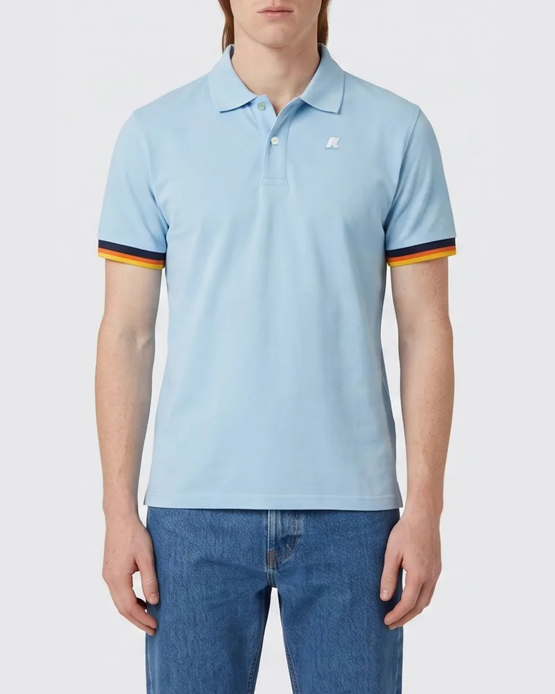 K-Way Basic-Baumwoll-Polohemd mit Mini-Logo Blau